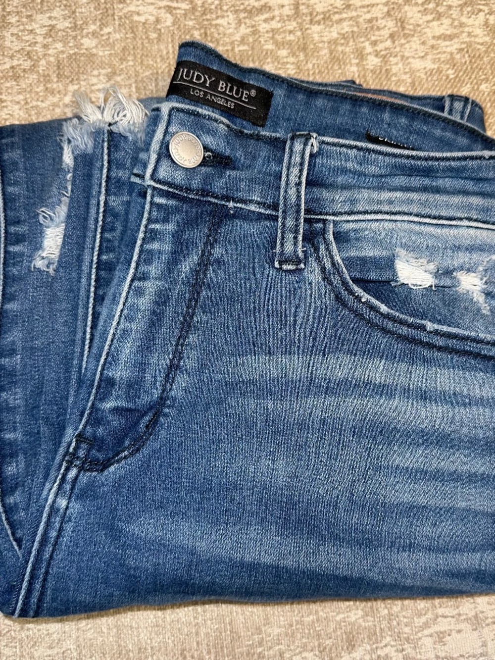 Judy Blue Medium Wash High Rise Distressed Jeans